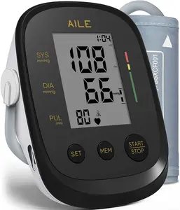 Blood Pressure Monitor, AILE Blood Pressure Machine Upper Arm Large Cuff(8.7"-16.5"), High Automatic Blood Pressure Monitors Cuff for Home Use, (BP) Manual Arm Blood Pressure Monitors, 2 * 99 Memory
