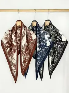 New Silk Scarf Long Strip High-End Triangle Scarf Belt Scarf Korean Style Versatile Fashion Neck Scarf Layered Accessory