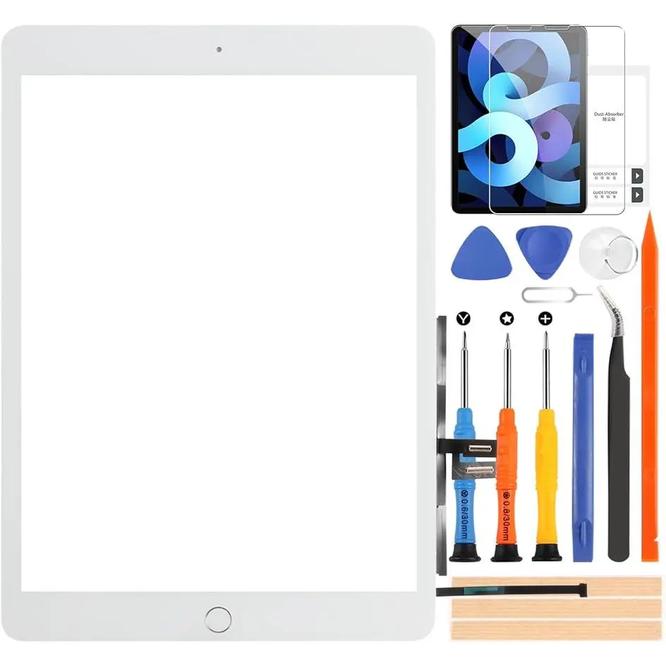 for iPad 9 9th Gen Screen Replacement,Touch Screen Digitizer for iPad 9th Generation 2021 A2602, A2603, A2604, A2605 10.2 inch Touchscreen Glass Kits with Home Button (White)