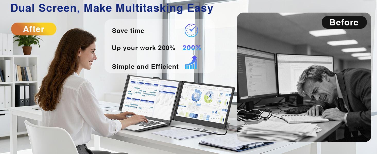 Siaviala Laptop Screen Extender, 14” FHD 1080P IPS Dual Laptop Monitor Extender, Portable Monitor for 13-17.3” Laptops, Plug & Play Dual Screens for Windows/Mac with USB C/HDMI Port computer accessory Siaviala Laptop Screen Extender, 14” FHD 1080P IPS Dual Laptop Monitor Extender, Portable Monitor for 13-17.3” Laptops, Plug & Play Dual Screens for Windows/Mac with USB C/HDMI Port computer accessory