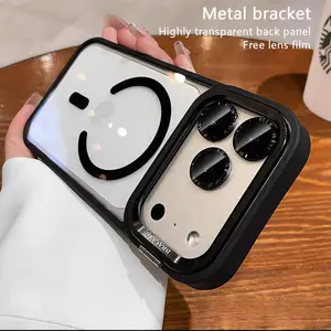 Newly Upgraded for iPhone 17 Pro Max Magnetic Cellphone Case, Full Protection Ergonomic Comfort Grip, New Magnetic Icon Process Scratch-Resistant, Foldable Metal Bracket, Camera Lens Cover, MagSafe Compatible, Phone-Mate, Accessories