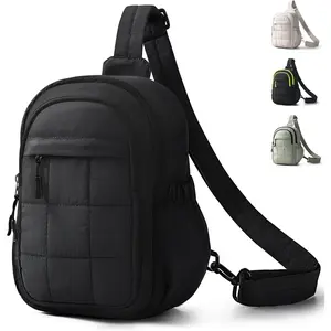 Puffer Sling Bag for Women,Crossbody Bags Purses with RFID  Bag,Quilted Lightweight Fanny Pack for Travel