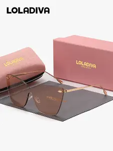 LolaDiva 1 Piece Unisex Cat Eye Sunglasses HD Frameless Design Sunglasses UV400 Cat-eye shape, reviving classic charm Trendy Casual Sunglasses