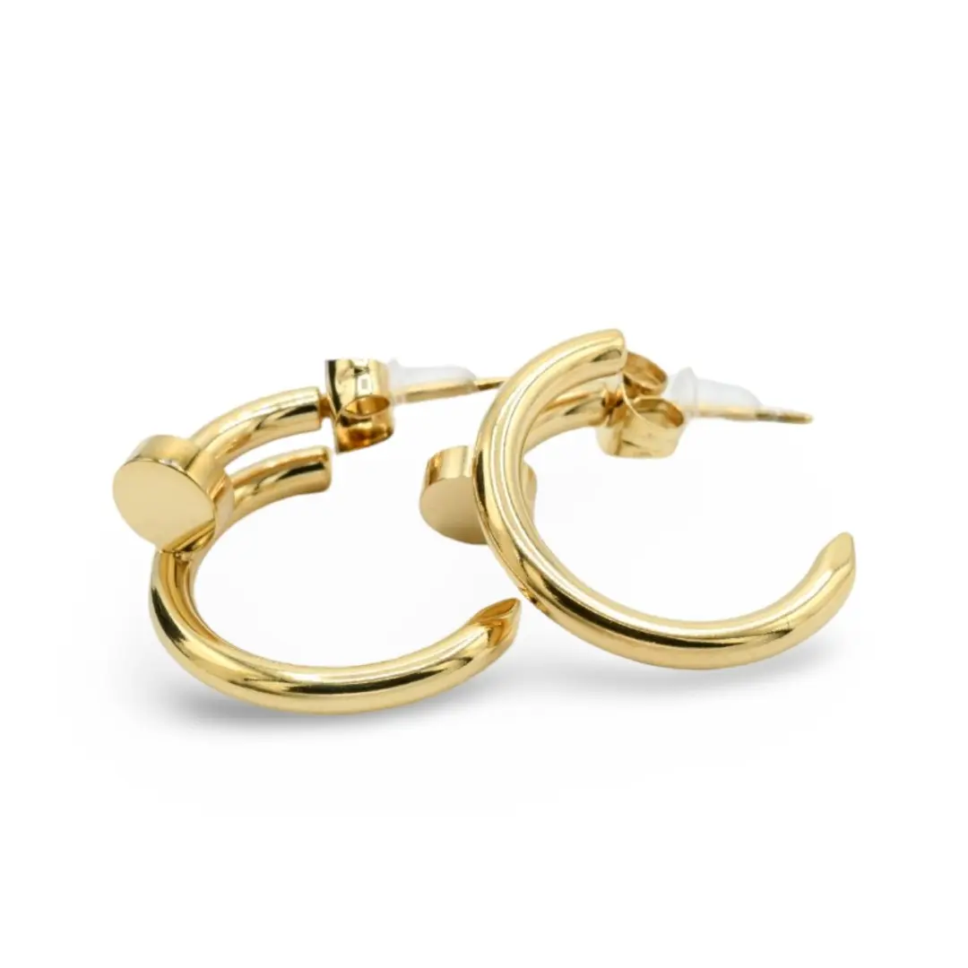 Nail Earrings - Stainless Steel, 20 mm, Nail Shape, Lightweight, Versatile for Any Occasion