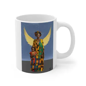 African Guardian Angel Religious Spiritual Birthday Confirmation Christmas Holiday African Heritage Gift Mug