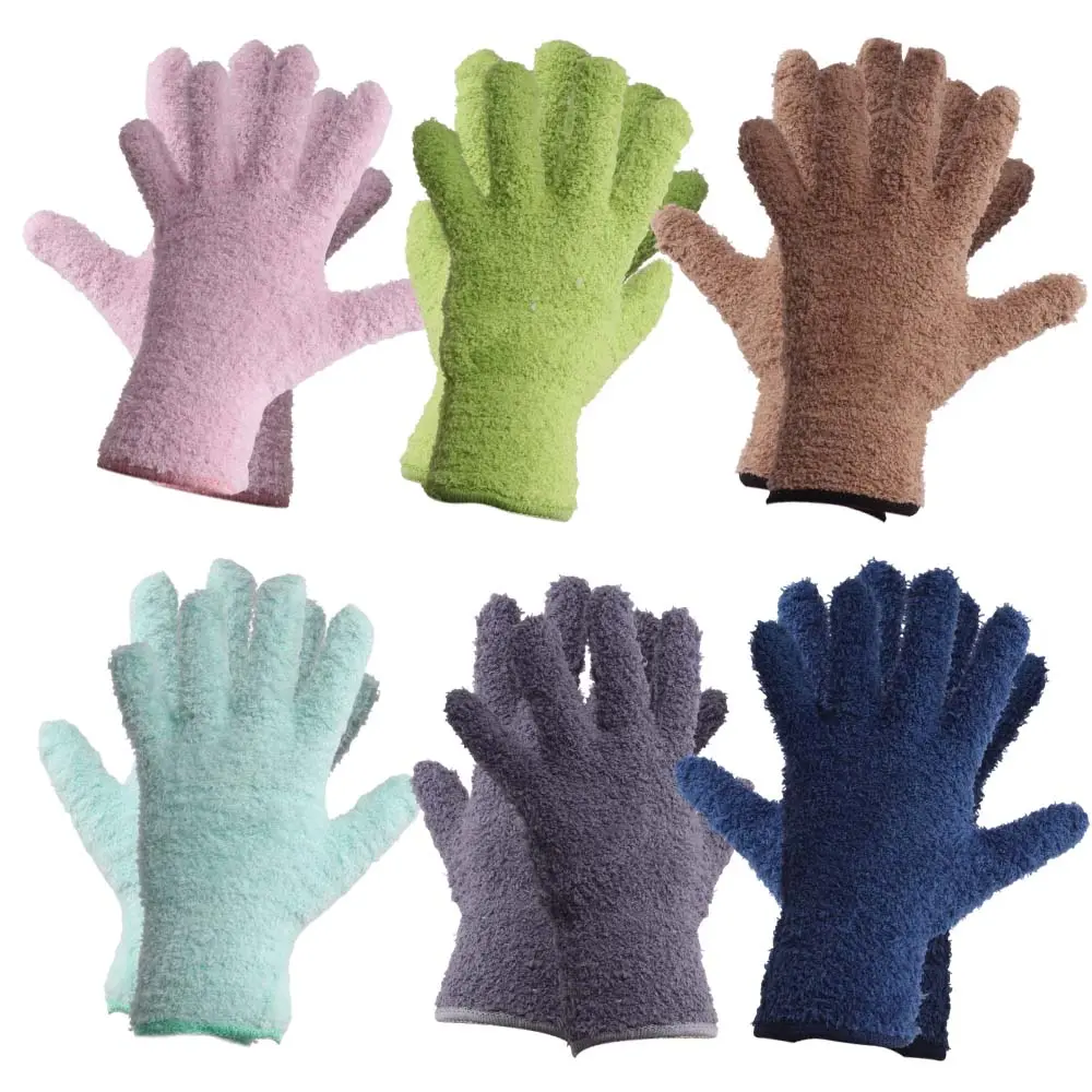 Pack Of 6 Microfiber Dusting Gloves Washable Reusable Cleaning Gloves Mittens for Plants House Cleaning Car Blinds