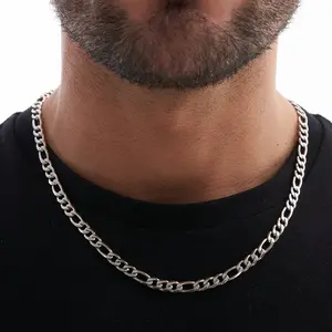 Figaro Chain 5MM Silver 925 For Men Timeless Design Cuban Link Necklace, Classic Necklaces, Unisex