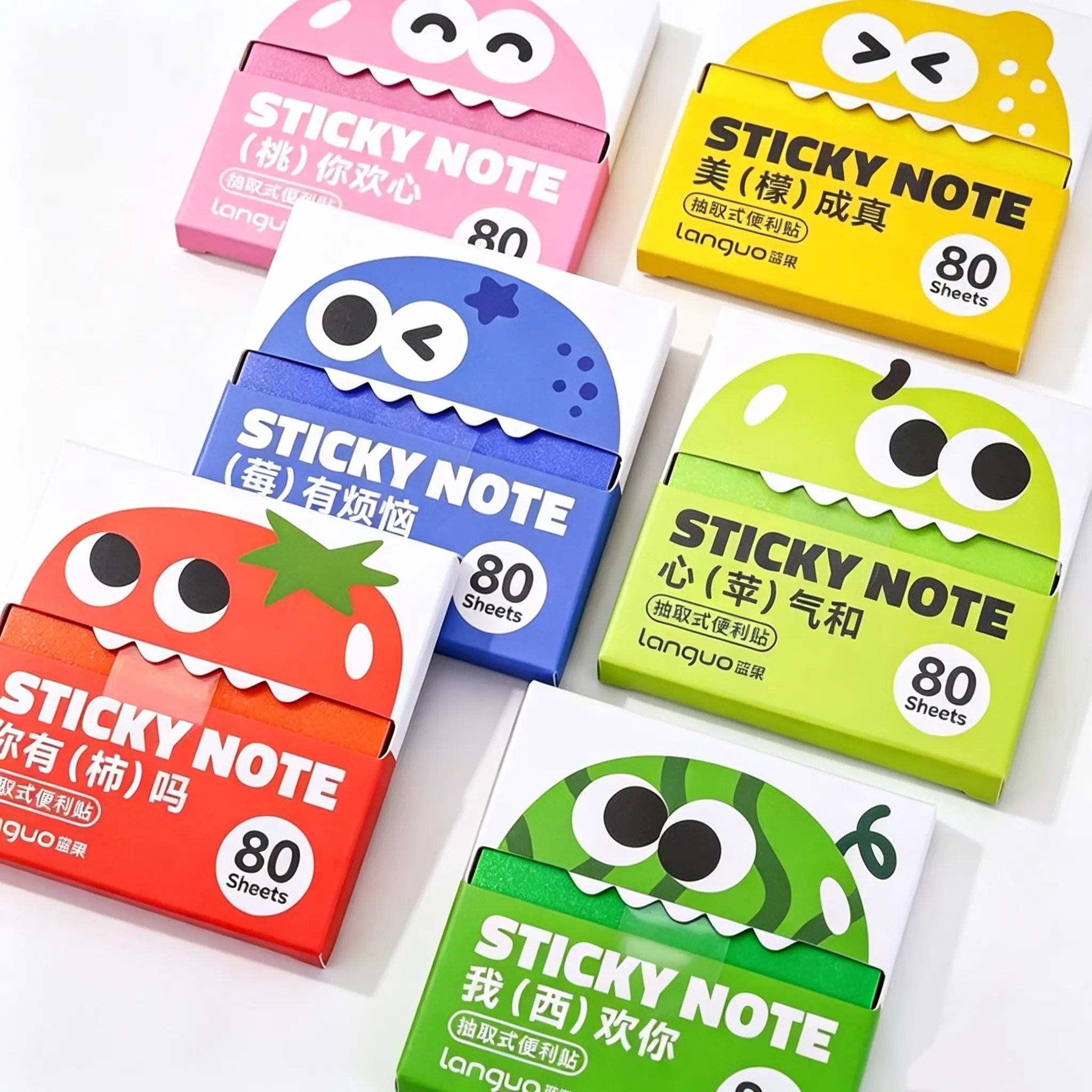 Transparent Pull-Out Sticky Notes with Pull-Out Dispenser, 6 Boxes (480 Sheets Total) - Portable Office Stationery, Strong Adhesion, No Residue, 50 Uses Per Sheet Reusability, Colorful Pads for Office Task Management, Creative Project Planning