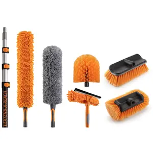 High Reach Telescoping Duster Kit and Vinyl Siding Brushes with Extension Pole