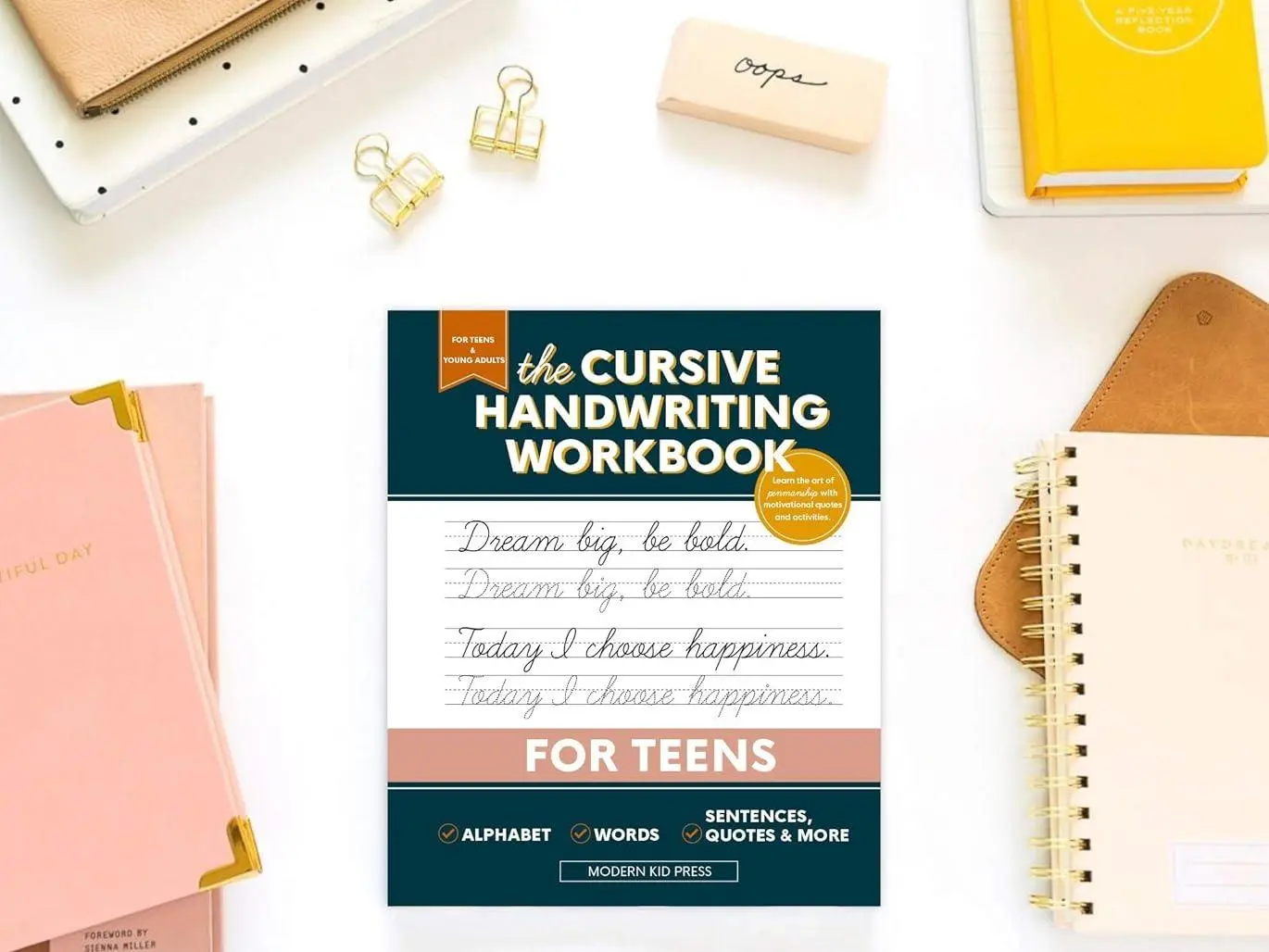 Cursive Handwriting Workbook - 8.5 x 11 Office Stationery, School Learning Materials, Study Supplies Writing Practice Set with Motivational Quotes, Activities to Encourage and Affirm Teens Mastering Cursive Techniques