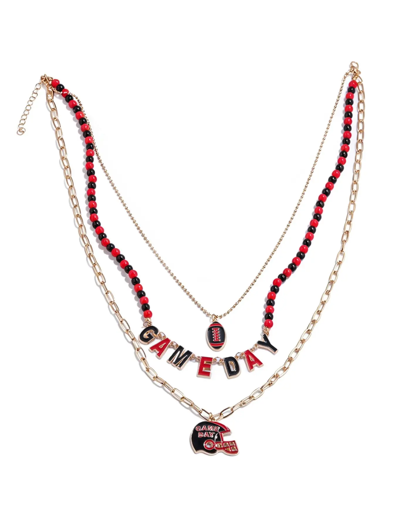 Game Day Football Layered Necklace, Stylish Accessory for Sports Fans, Perfect Gift for Football Enthusiasts, Unique Jewelry Piece