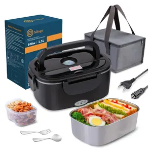 Electric Lunch Box for Adults: 80W 1.5/1.8L Portable Food Heater with Tableware Set and Lunch Bag - Perfect for Home, Office, Travel
