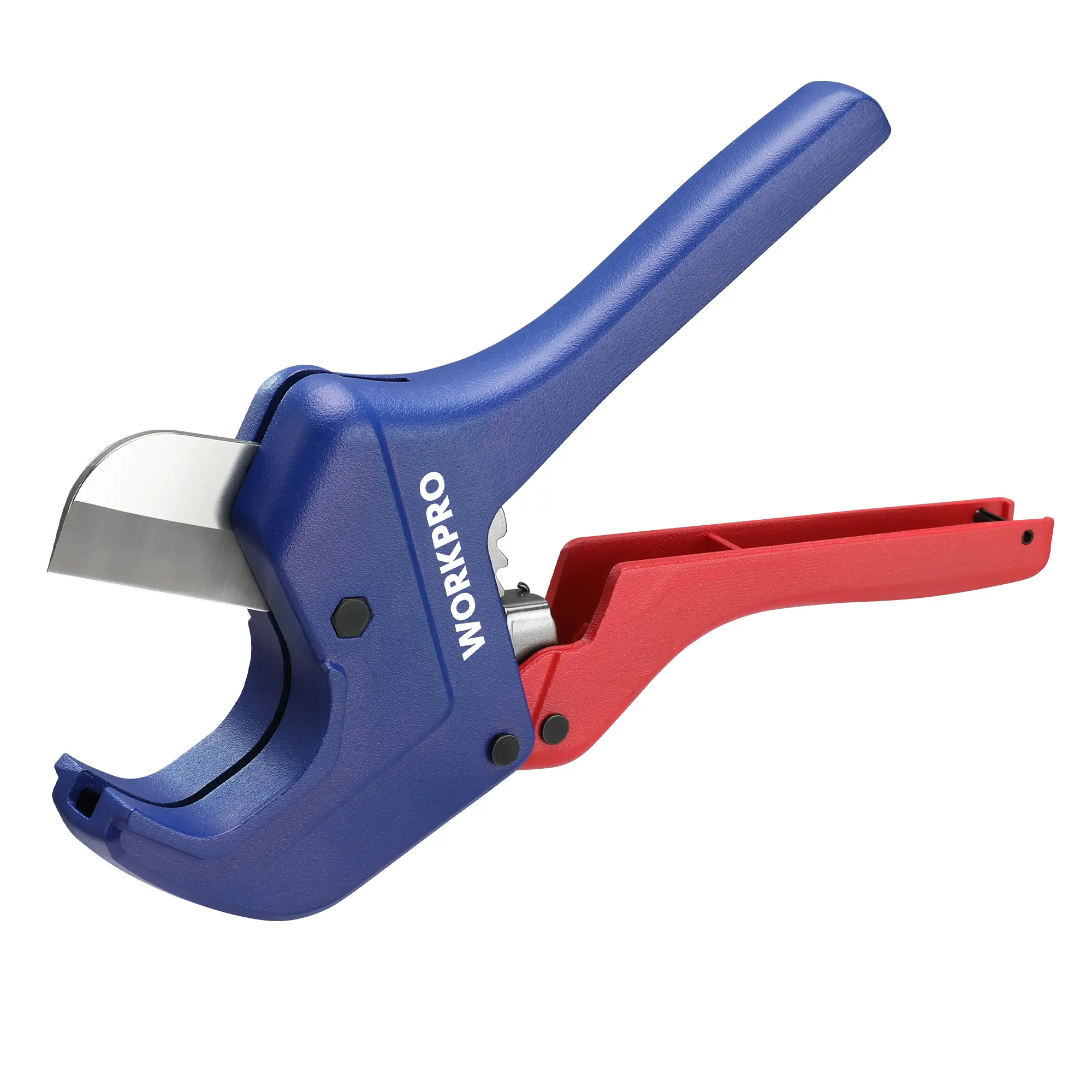 #backtoschool WORKPRO Ratchet PVC Pipe Cutter, Plastic Pipe and Tubing Cutter for PEX, PVC, PPR, and Plastic Hoses, High-quality Aluminum Die-casting Body with Sharp Stainless Steel Blades