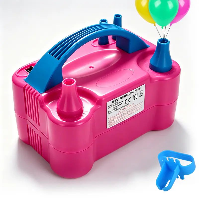 ABS Portable Electric Balloon Pump - 600W 110V, Dual Nozzle, Confetti Filling Nozzle, Lightweight Blow Up Pump for Halloween, Birthday, New Year Balloon Decor