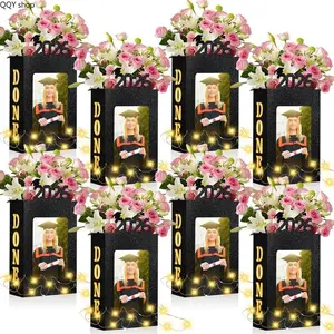 4/8Pcs Class of 2026 Graduation Table Centerpieces - LED Light Strip 4x6in Photo Holders, Graduation Decorations 2026, Grad Party Favor & Gift for High School Graduates