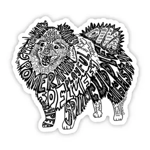Pomeranian Dog 4-inch Vinyl Sticker, Pet Stickers