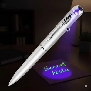 Invisible Ink Pen Set with UV Light, Disappearing Ink Pens, Dual Mode Secret Writing Tools for Kids, Spy Detective Games, Encrypted Notebook, Anti-Leakage Security Pen, Smooth Writing Pens, Children's Secret Message Toy, Perfect Gift for Students.