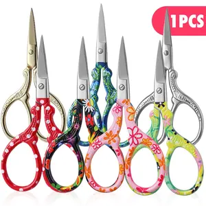 Embroidery Scissors, 1-Count Stainless Steel Stork Scissors for Sewing, Crafts, Artwork, Everyday Use and Cutting Supplies, Multifunctional Paper Cutter and Classroom Stationery Gift for Girls and Adults