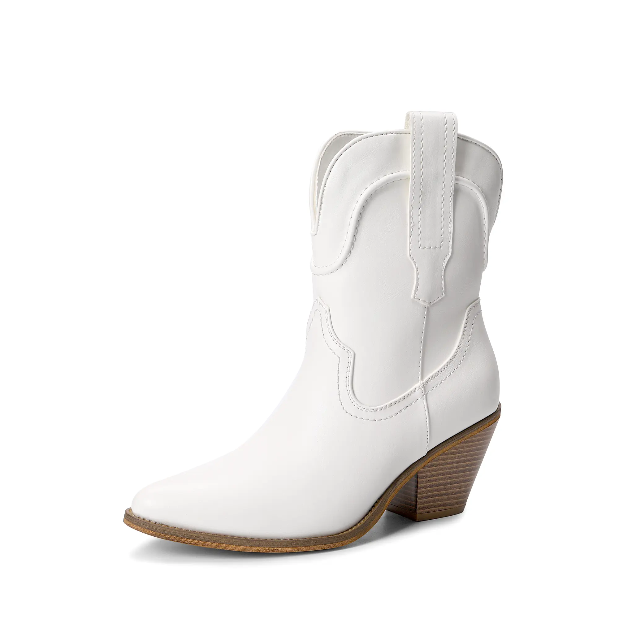 Dream Pairs Women's Soft Classic Western Cowboy Boots - Mid-Calf 3mm PU Leather Footwear with Pointed Toe, 2.8" Chunky Block Heel, Ideal for Party, Rodeo Outfit Inspo, Western Ootd, American Traditional, Cowboy Aesthetic, Casual Wear, Statement Shoes, Jer