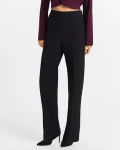 Express Studio Stretch Twill High Waisted Button Side Slim Trouser Pant