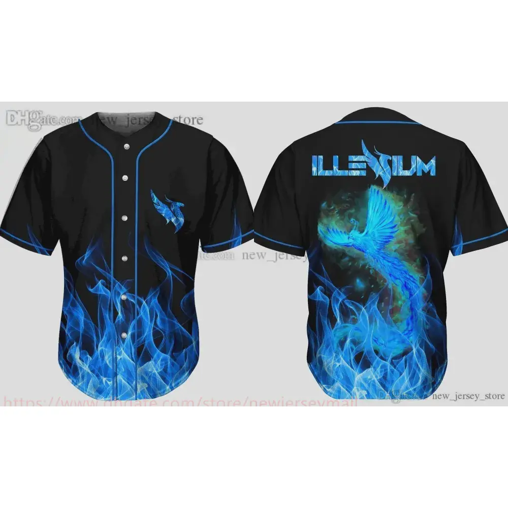 Baseball Illenium Jersey, Unisex EDM Festival Button-Up Graphic Fan Apparel