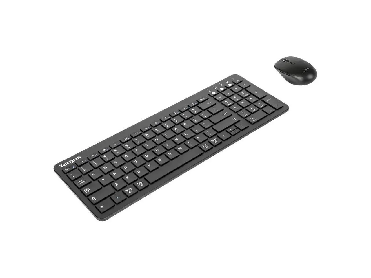 Targus AKM619AMUS Keyboard & Mouse - Wireless Bluetooth 5.1 Keyboard - Black - Wireless Bluetooth Mouse - Optical - 2400 dpi - 2 Button - Scroll Wheel - Black - AAA - Compatible with PC, Mac