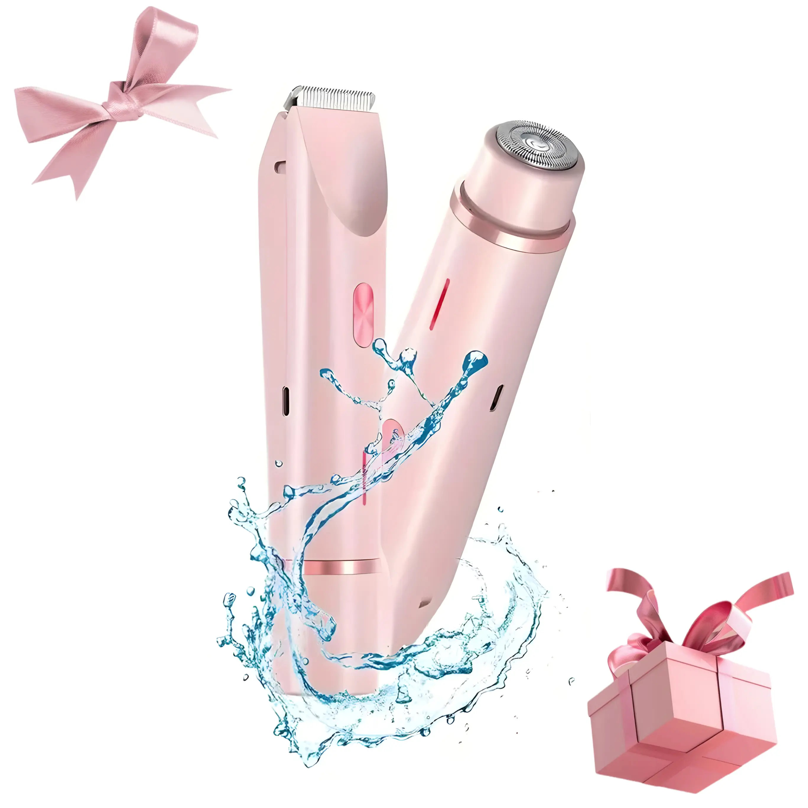 Electric Razor for Women, Painless Dual Head Shaver and Bikini Trimmer, Waterproof Travel Size Full Body Self Care Gadget for Sensitive Skin,sunscreen, Beauty Products
