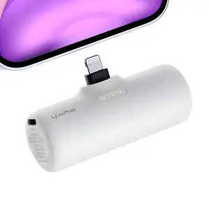 iWALK Mini Lightning Power Bank 4500mAh Portable Charger with Built-in Lightning Plug for iPhone 14/13/12/8/7/6/XR/X/SE Series & AirPods White Durable Pocket-Sized Design