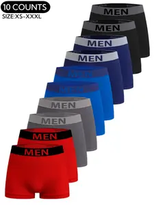 Men's Cartoon Expression Pattern Letter Tape Boxer Brief, Comfortable Breathable Seamless Underwear for Daily Wear, Fitted Elastic Boyshorts,Men's Underwear for All Seasons