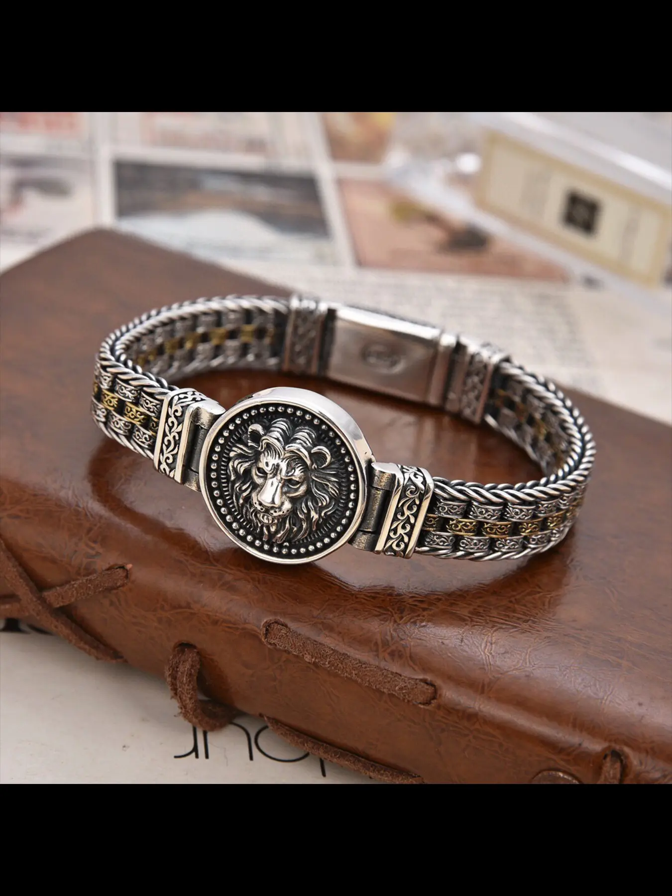 New Dark Ghost Head Series Bracelet, Punk Vintage Interlocking Skull Hand Chain for Men, Gothic Style Accessory, Unisex Jewelry, Copper Bracelets