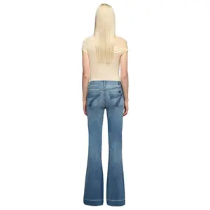7 For All Mankind Women's Dojo Tailorless Trouser Jeans - Distressed Authentic Light 7U45244A