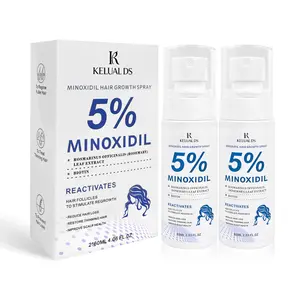 KELUAL DS 5% Minoxidil Hair Growth Serum for Men & Women, 2 x 60ML, Aloe Vera & Biotin, Safe Non-Irritating, Clinically Proven - Haircare