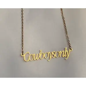 Gold Cowboys Only Necklace