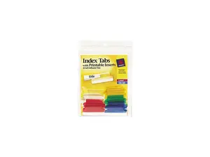 Avery 16228 Self-Adhesive Tabs, Printable Inserts, 1 1/2 Inch, Assorted Tab, White, 25/Pack Avery 16228 Self-Adhesive Tabs, Printable Inserts, 1 1/2 Inch, Assorted Tab, White, 25/Pack