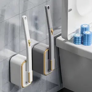 Disposable Toilet Brush 18-Piece Set with Wall-Mounted Holder and Replacement Rods – Hands-Free Cleaning System, One-Click Hygienic Operation, No Manual Scrubbing, Space-Saving Durable Design for Home and Commercial Bathrooms (No Power Required) White