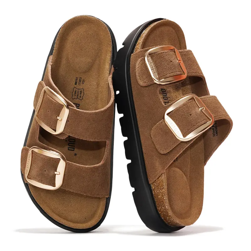 Project Cloud Women's | Genuine Leather Platform Sandals | ProjectPlush | Non-Slip - Greece Chunky