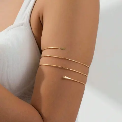 Women's Elegant Minimalist Plain Color Arm Cuff, Exquisite Trendy Arm Cuff, Chic Body Jewelry for Party & Daily Decor