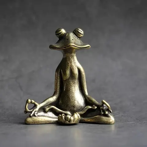 Exquisite Metal Kung Fu Frog Fragrance Scent Incense Holder, Meditation Frog Statue for Yoga and Rest, Elegant Desktop Home Decoration