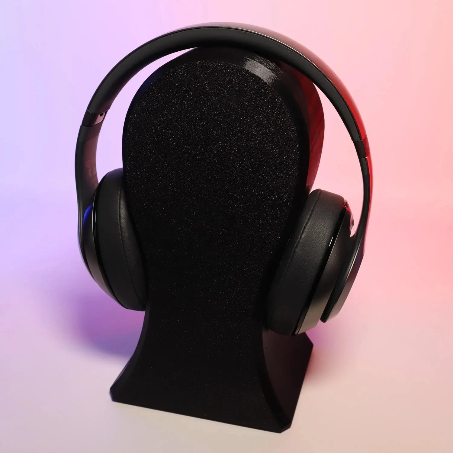 Headphone Stand with Storage Compartment Black Dual-Level Design for Organized Audio Gear