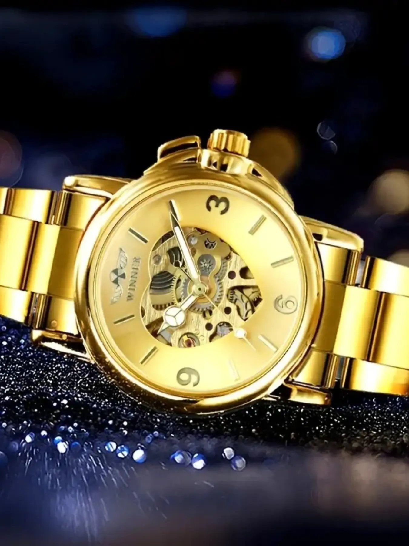 Women's Automatic Mechanical Watch, Luxury Dial, Luminous Hands, Stainless Steel Strap, Ideal Gift for Christmas & Birthdays, Mechanical Style Fashion Watches, Fashionable Analog Watch