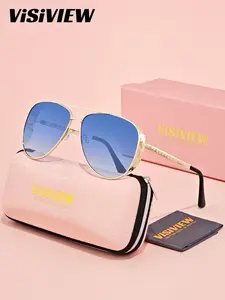 1 Pair Visiview Unisex Frog Frame Full-Rim Sun Protective Sunglasses, Meticulous Craftsmanship,Reflecting Taste, UV400