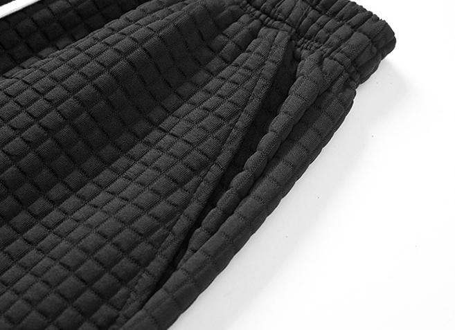 Men’s summer waffle knit drawstring shorts, loose breathable athletic shorts with pockets, casual fitness wear for summer