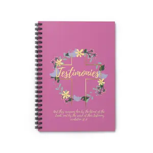 Testimonies Floral Cross Notebook | Spiral Ruled Journal