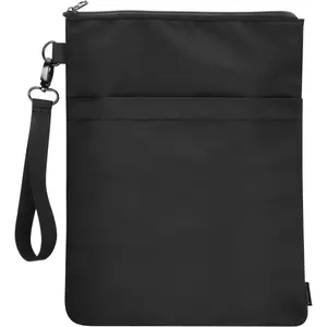 Book Sleeves with Zipper Travel Book Protector Pouch for Paperbacks & Hardcover Books Book Covers Carry Case with Front Pocket & Handle Strap for Book Lovers Mother's Day Black 1 Pc