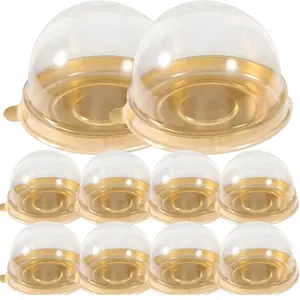 Individual Cupcake Containers, 50pcs Mini Cake Boxes with Dome Lid Individual Plastic Cupcake Containers for Mini Cakes Muffins Treats Baking Parties Edible Packaging