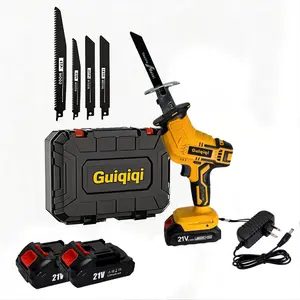 Newly Upgraded Cordless Reciprocating Saw with LED Light & Safety Lock, Multi-Purpose Cutting Tool, Includes 1 Batteries, Replaceable Blades & Tool Box, Ideal Gift for Men, Perfect for Father's Day