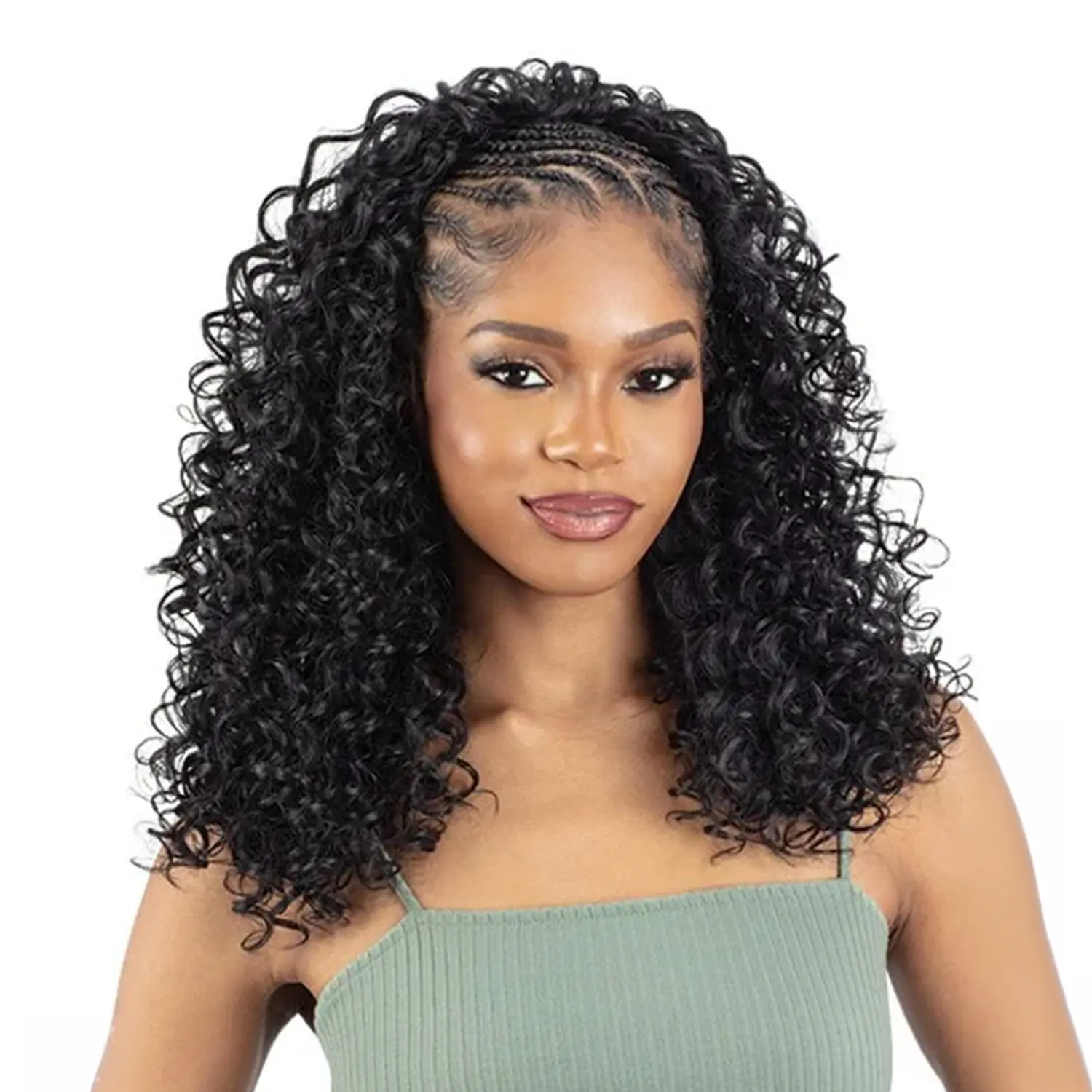 Shake-N-Go Organique Curly Texture Synthetic Fiber Machine-Made Full Cap Drawstring Wig for Girls, Full Cap Wig