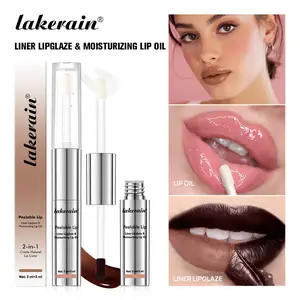 Lakerain Waterproof Long lasting Tatoo Lip Stain & Oil, Peel Off Lip Glaze Lipgloss with Clear Lip Oil,Transfer-Proof Non-Sticky, for Matte Full Lips, 7 Shades(Nude to Brown), for All Skin Tones