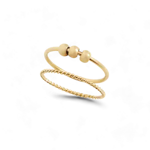 Dainty Stackable Beaded Fidget Ring Set