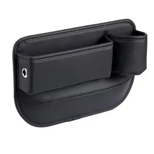 Leather Car Seat Gap Filler Organizer – Anti-Drop Console Organizer for Phone & Keys, Universal Fit for Car, SUV & Truck